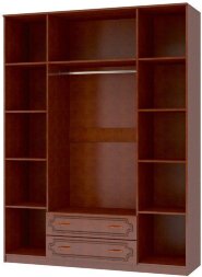 Шкаф 4 двери Лакированный орех 2 зеркала